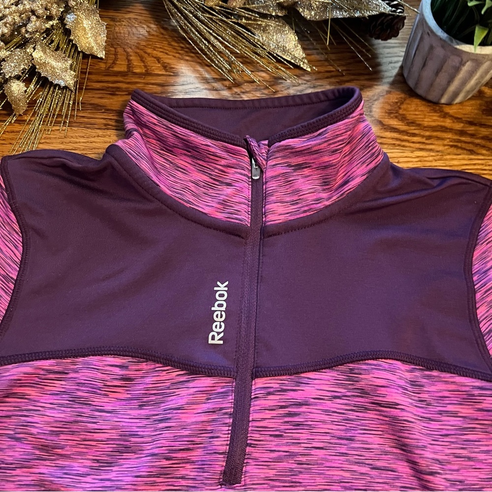 Reebok Pullover Workout Half-Zip Long Sleeve Top … - image 4